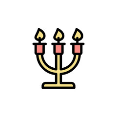 Candles, wedding icon. Simple color with outline vector elements of marriage icons for ui and ux, website or mobile application