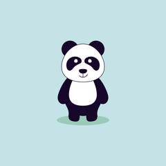 Cute panda character illustration vector