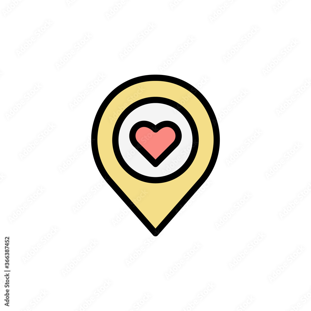 Poster placeholder, love icon. simple color with outline vector elements of marriage icons for ui and ux, w