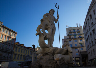 Fountain of Neptune in Trieste, Italy