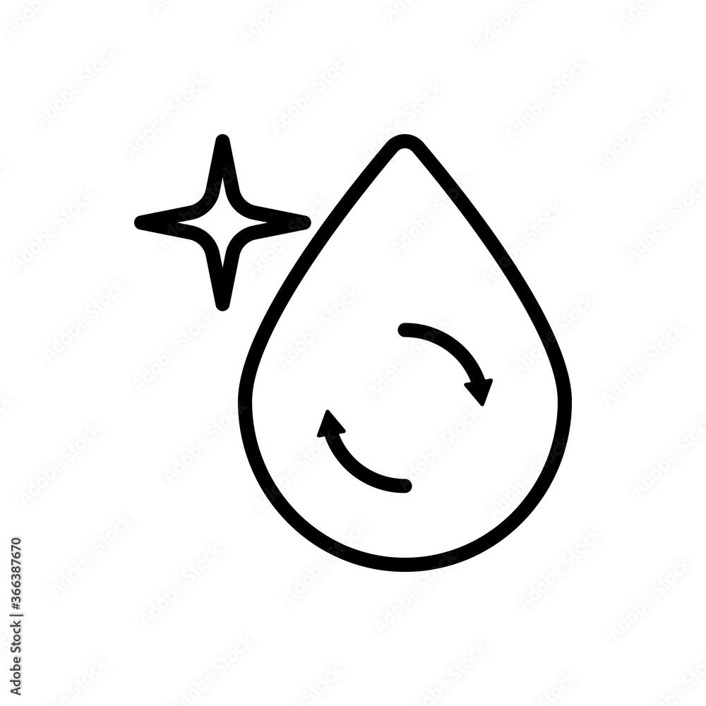 Poster recycle, water drop icon. simple line, outline vector elements of aqua icons for ui and ux, website 