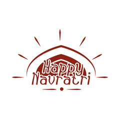 happy navratri indian, traditional celebration poster or banner silhouette style icon