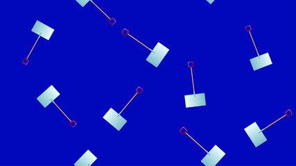 Seamless pattern of black contour hand-drawn garden shovels on a white background. Country equipment. Endless textute of spades. Vector