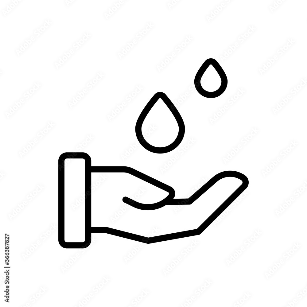 Poster hand, water drop icon. simple line, outline vector elements of aqua icons for ui and ux, website or 