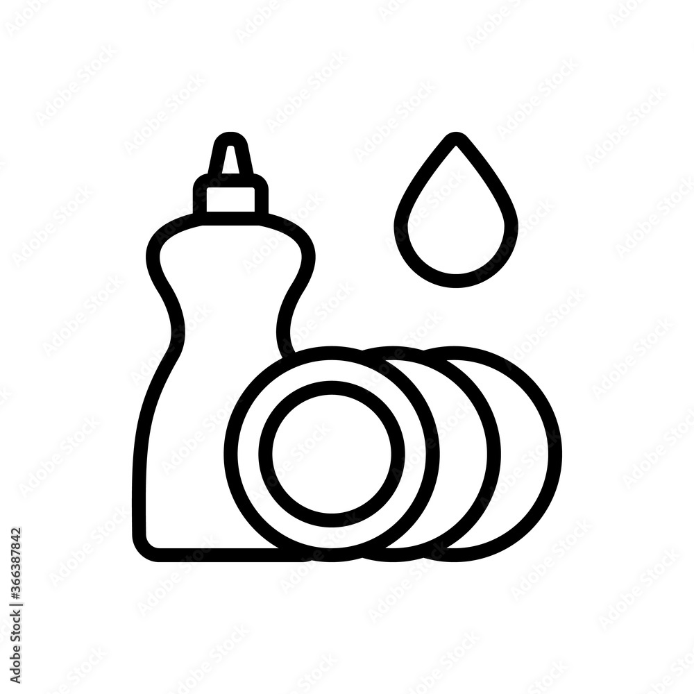 Poster soap, water, plates icon. simple line, outline vector elements of aqua icons for ui and ux, website 