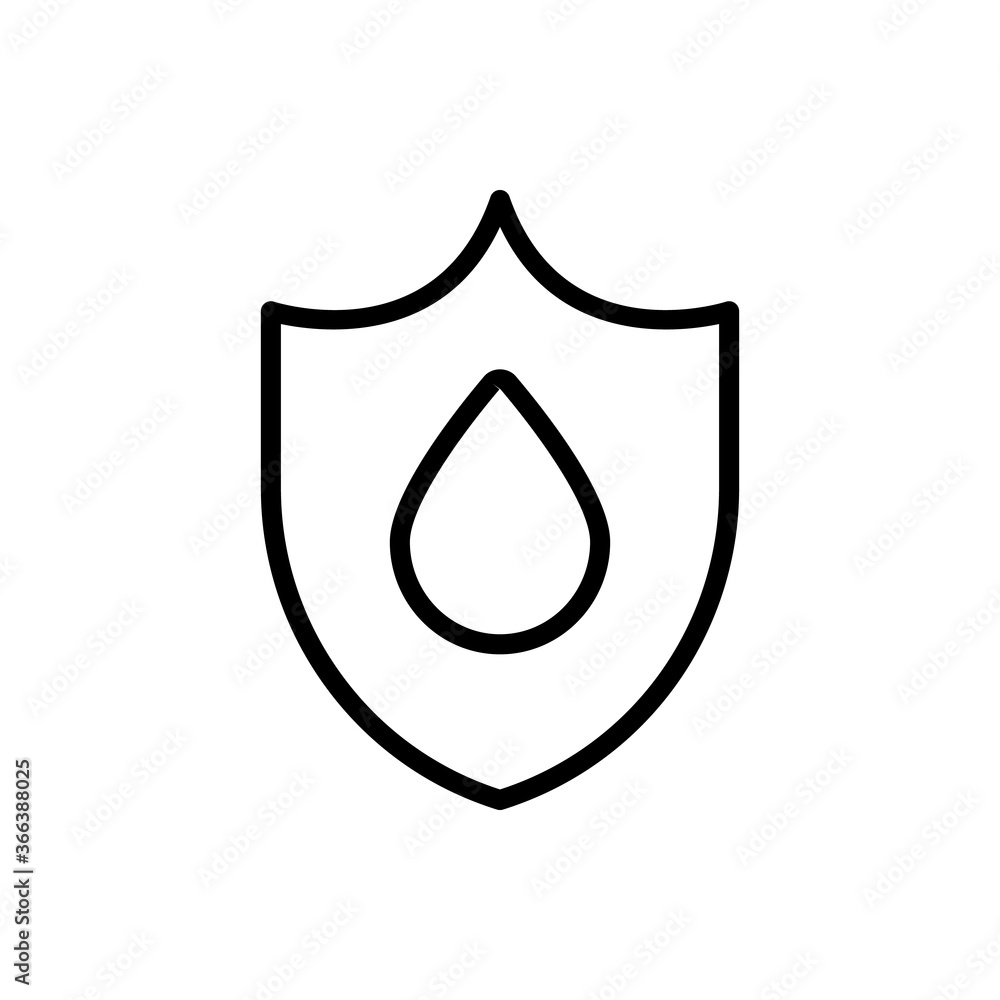 Aufkleber save water, shield icon. simple line, outline vector elements of aqua icons for ui and ux, website o