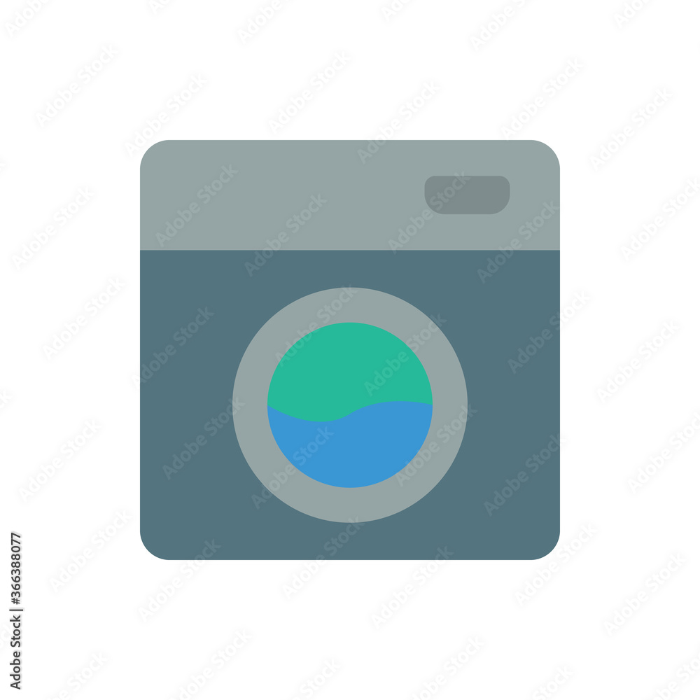 Poster washing machine icon. simple color vector elements of aqua icons for ui and ux, website or mobile ap