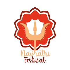 happy navratri indian celebration, ornament hindu celebration flat style icon