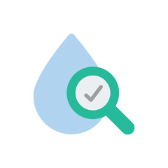 Clean, water drop, search icon. Simple color vector elements of aqua icons for ui and ux, website or mobile application