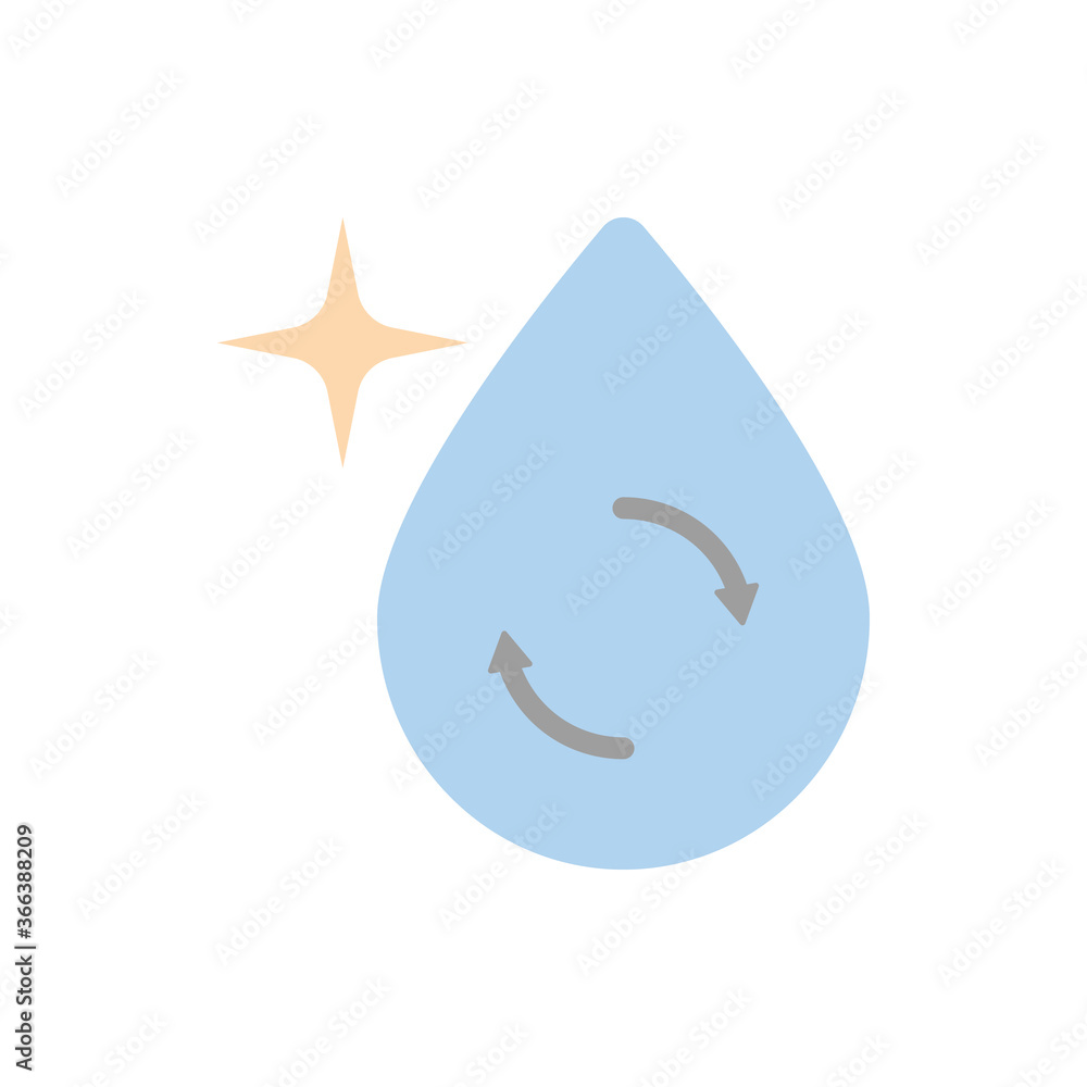 Poster recycle, water drop icon. simple color vector elements of aqua icons for ui and ux, website or mobil