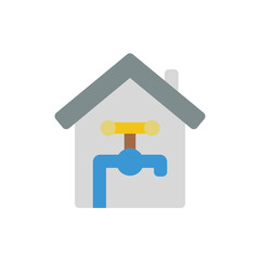 Home, water icon. Simple color vector elements of aqua icons for ui and ux, website or mobile application