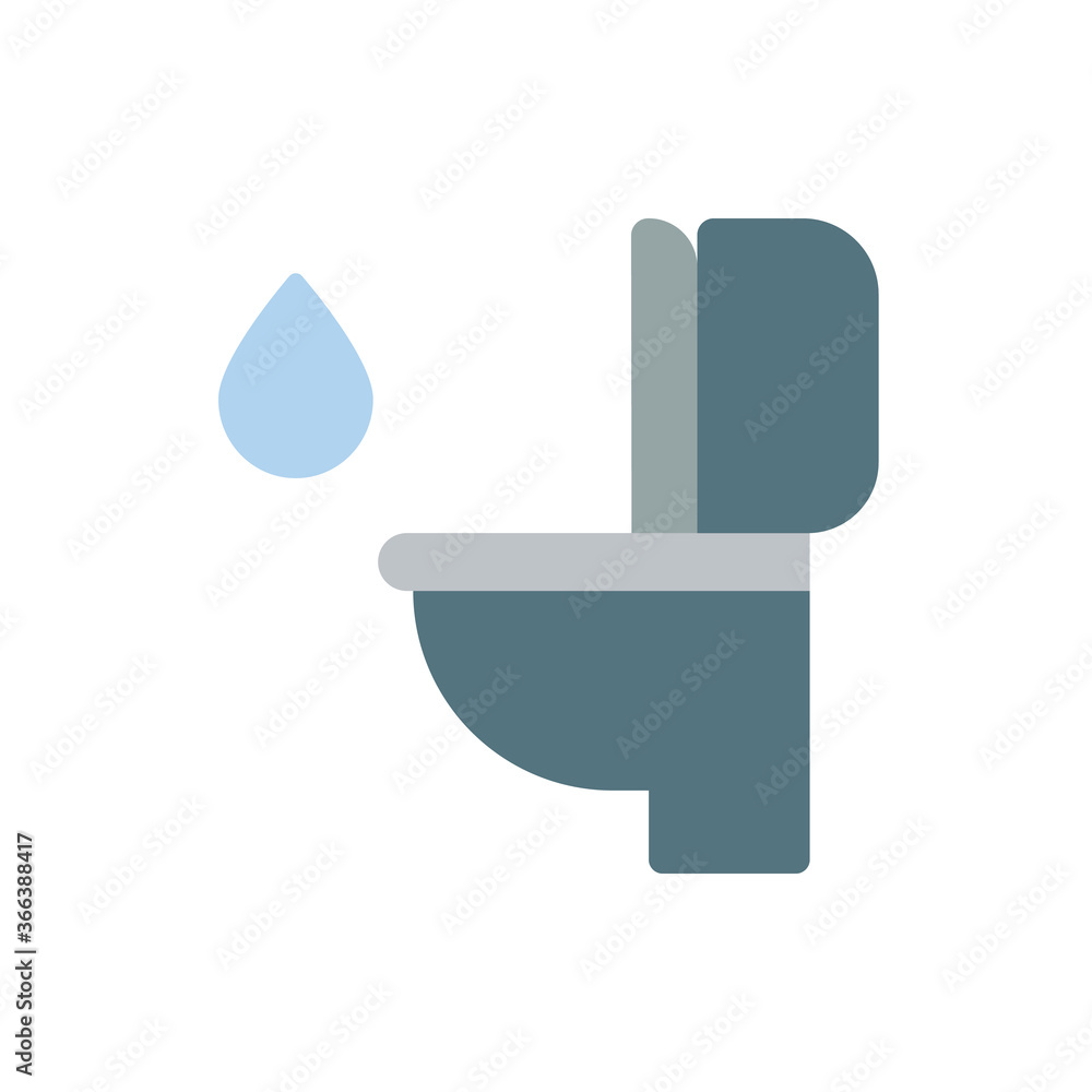 Poster wc, water icon. simple color vector elements of aqua icons for ui and ux, website or mobile applicat