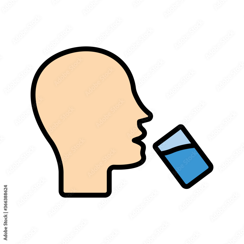 Poster drinking, water, man icon. simple color with outline vector elements of aqua icons for ui and ux, we