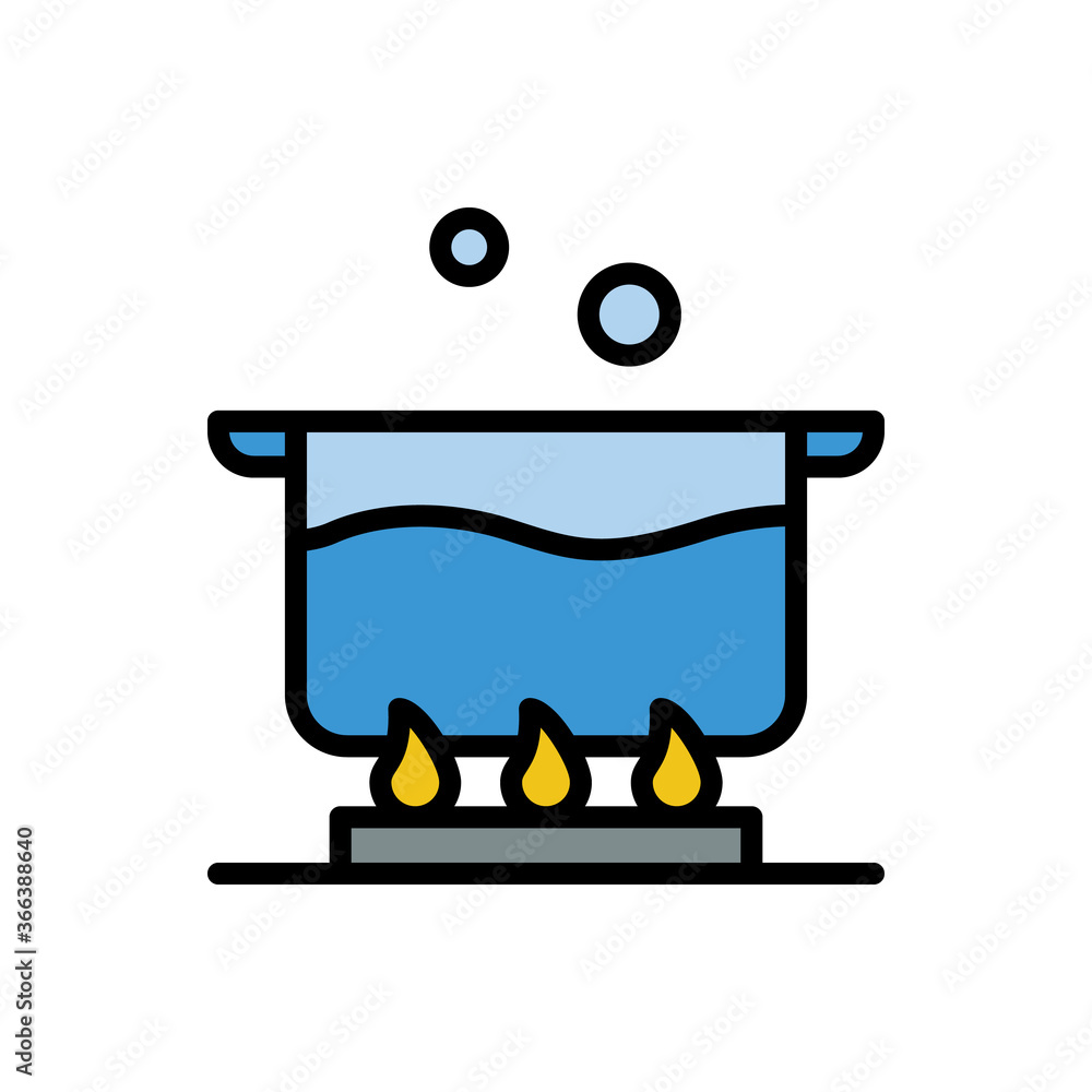 Poster boil, water, fire icon. simple color with outline vector elements of aqua icons for ui and ux, websi
