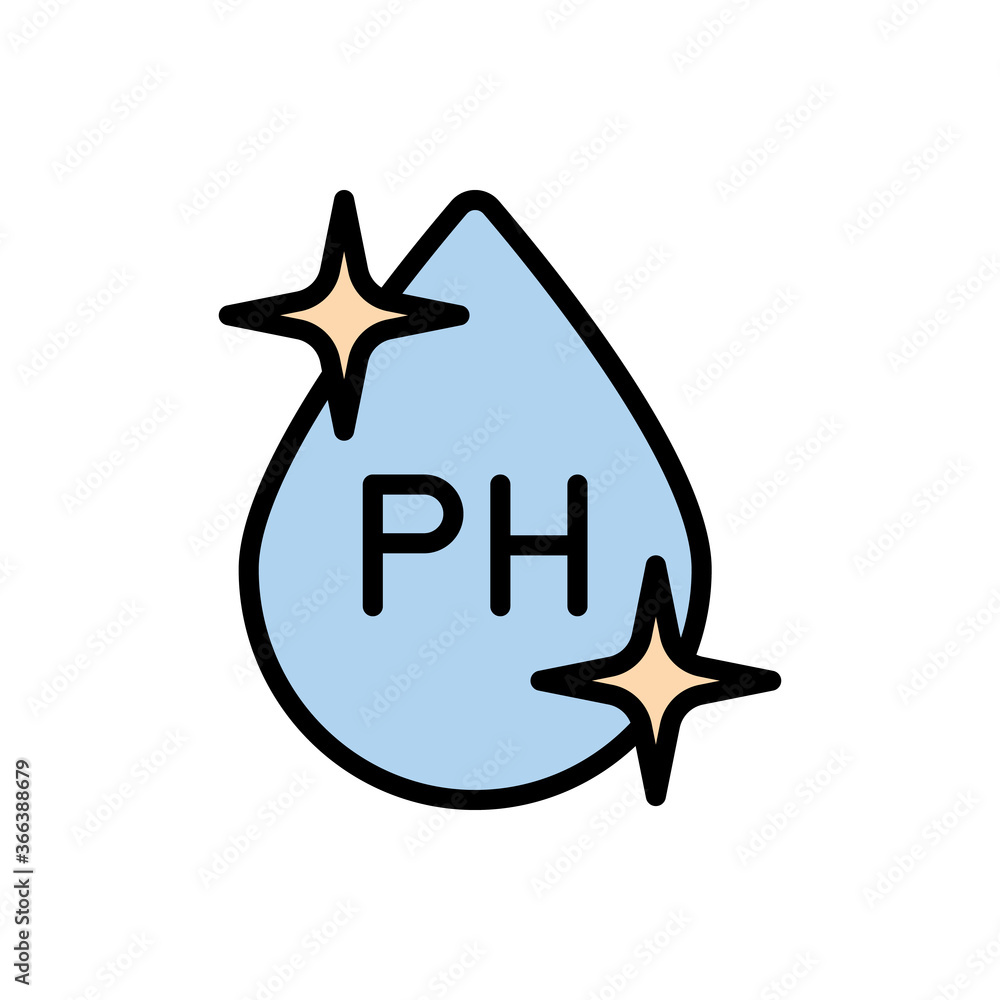 Poster ph, drop, water icon. simple color with outline vector elements of aqua icons for ui and ux, website