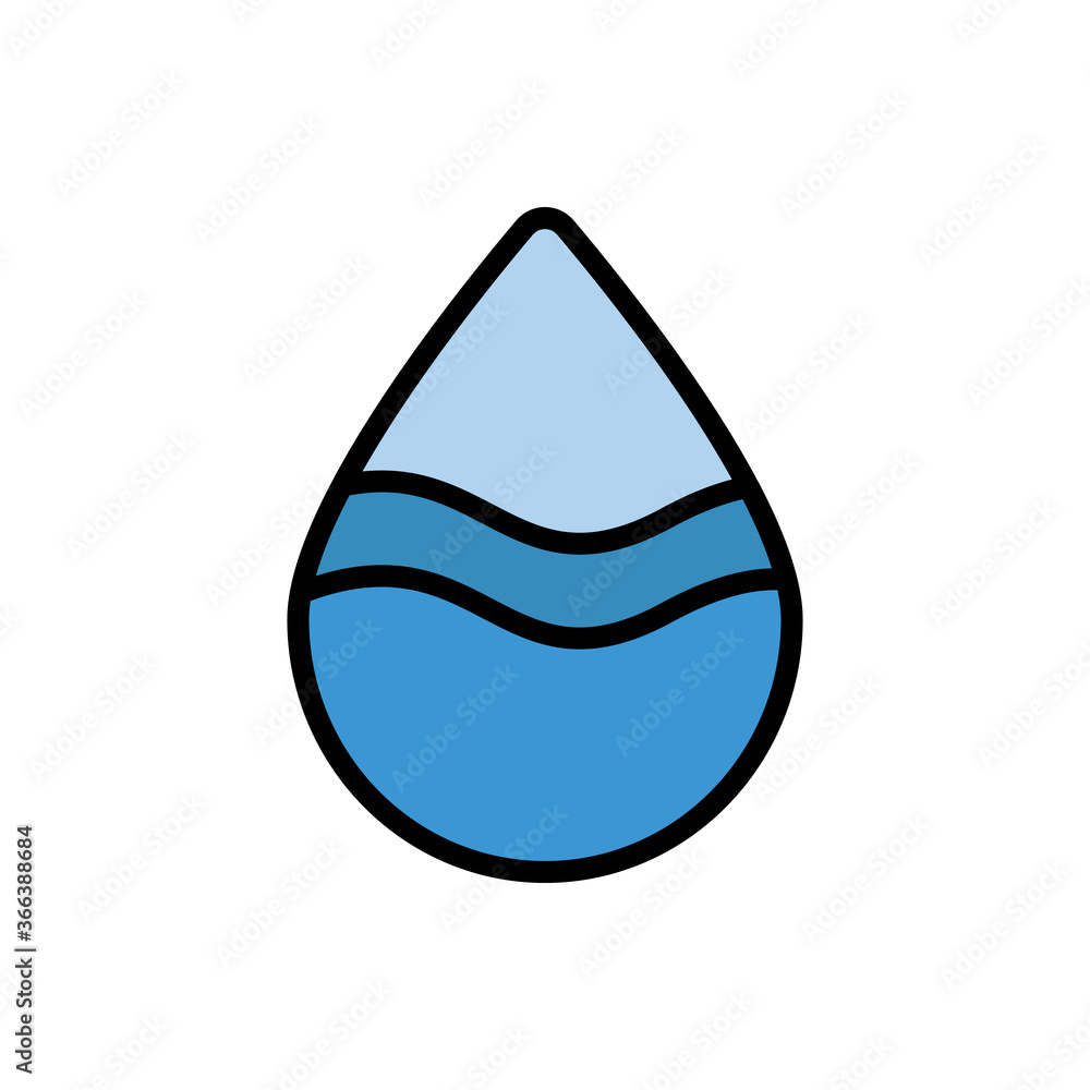 Poster h20, water icon. simple color with outline vector elements of aqua icons for ui and ux, website or m
