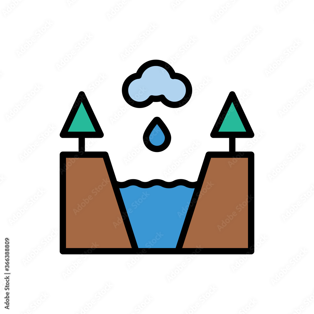 Aufkleber pond, water, nature icon. simple color with outline vector elements of aqua icons for ui and ux, web