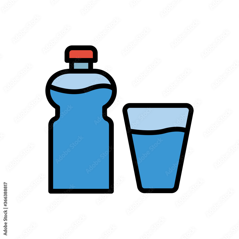 Aufkleber water, bottle icon. simple color with outline vector elements of aqua icons for ui and ux, website o