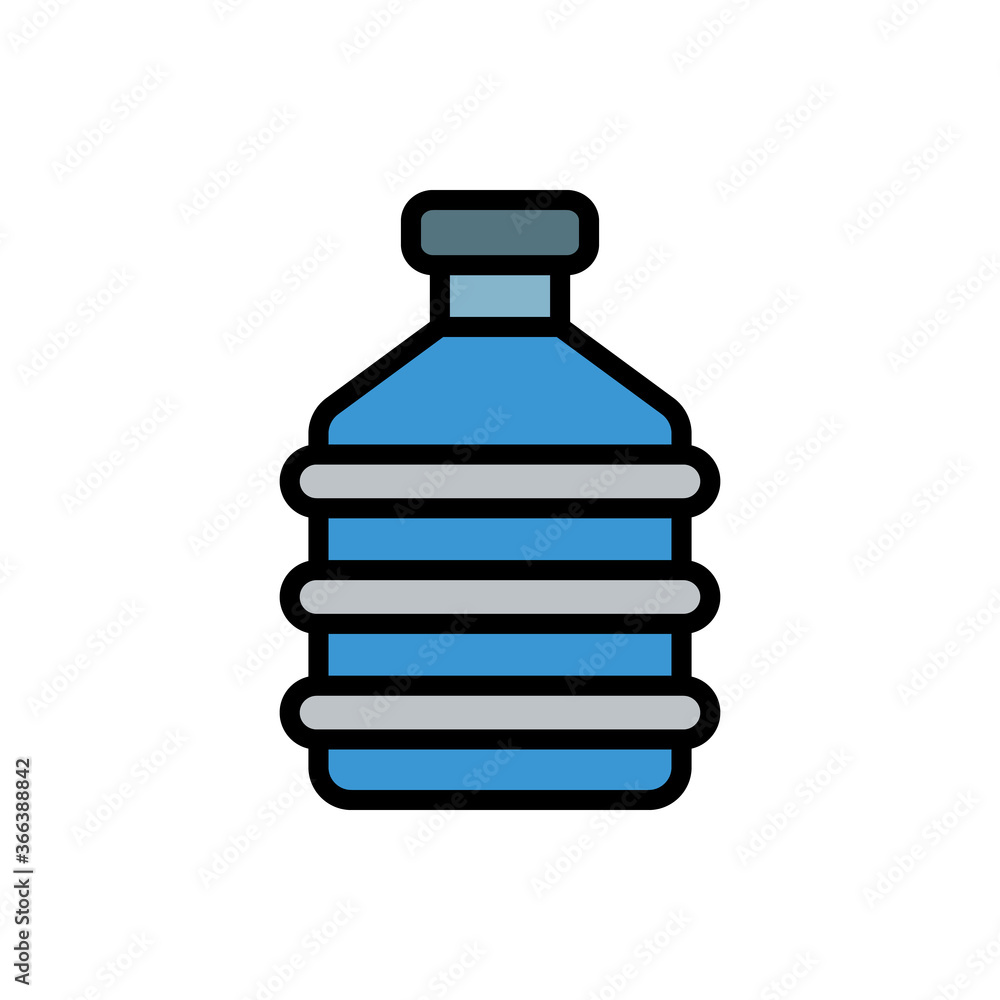 Poster water bottle icon. simple color with outline vector elements of aqua icons for ui and ux, website or