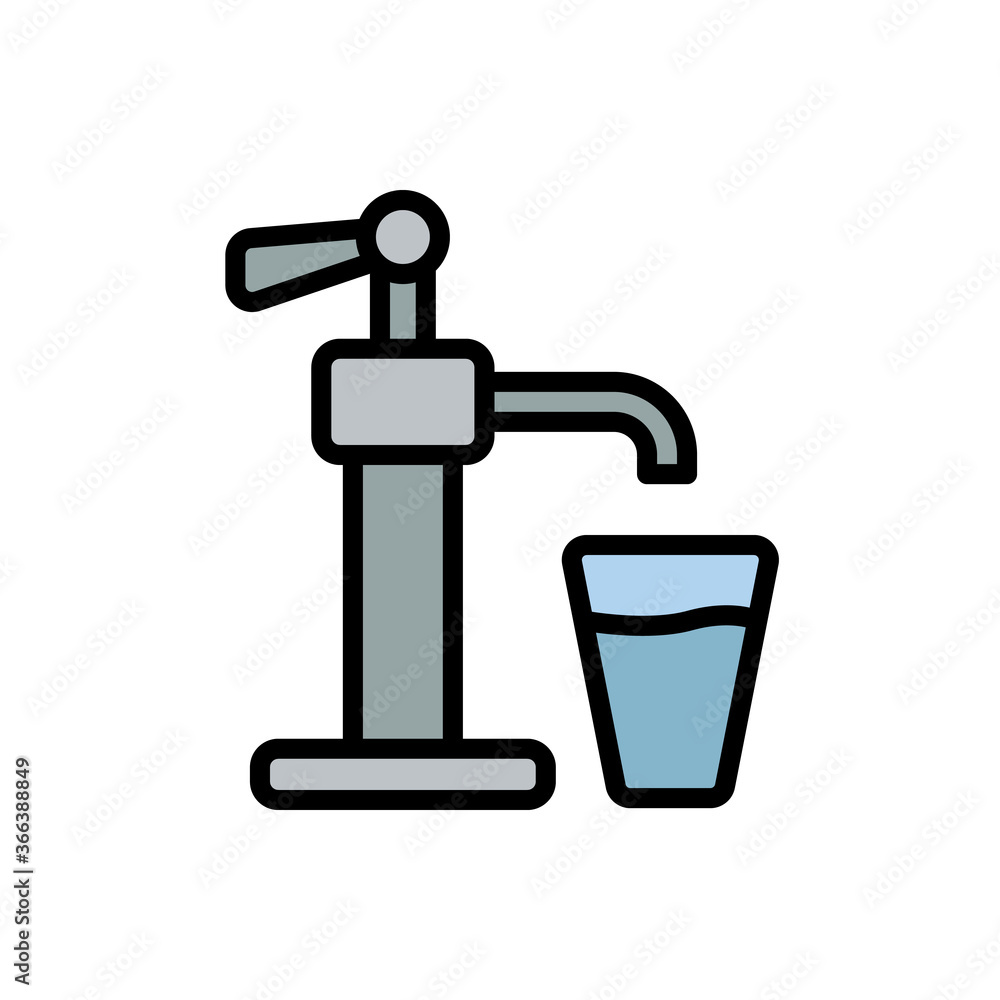 Poster pump, sauce, bottle icon. simple color with outline vector elements of aqua icons for ui and ux, web