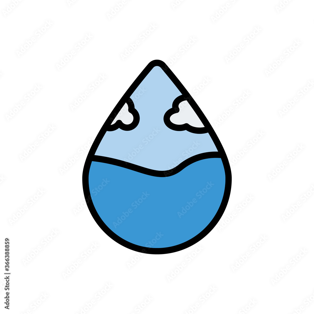 Aufkleber ocean, drop, water icon. simple color with outline vector elements of aqua icons for ui and ux, webs