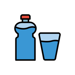 Water, bottle icon. Simple color with outline vector elements of aqua icons for ui and ux, website or mobile application