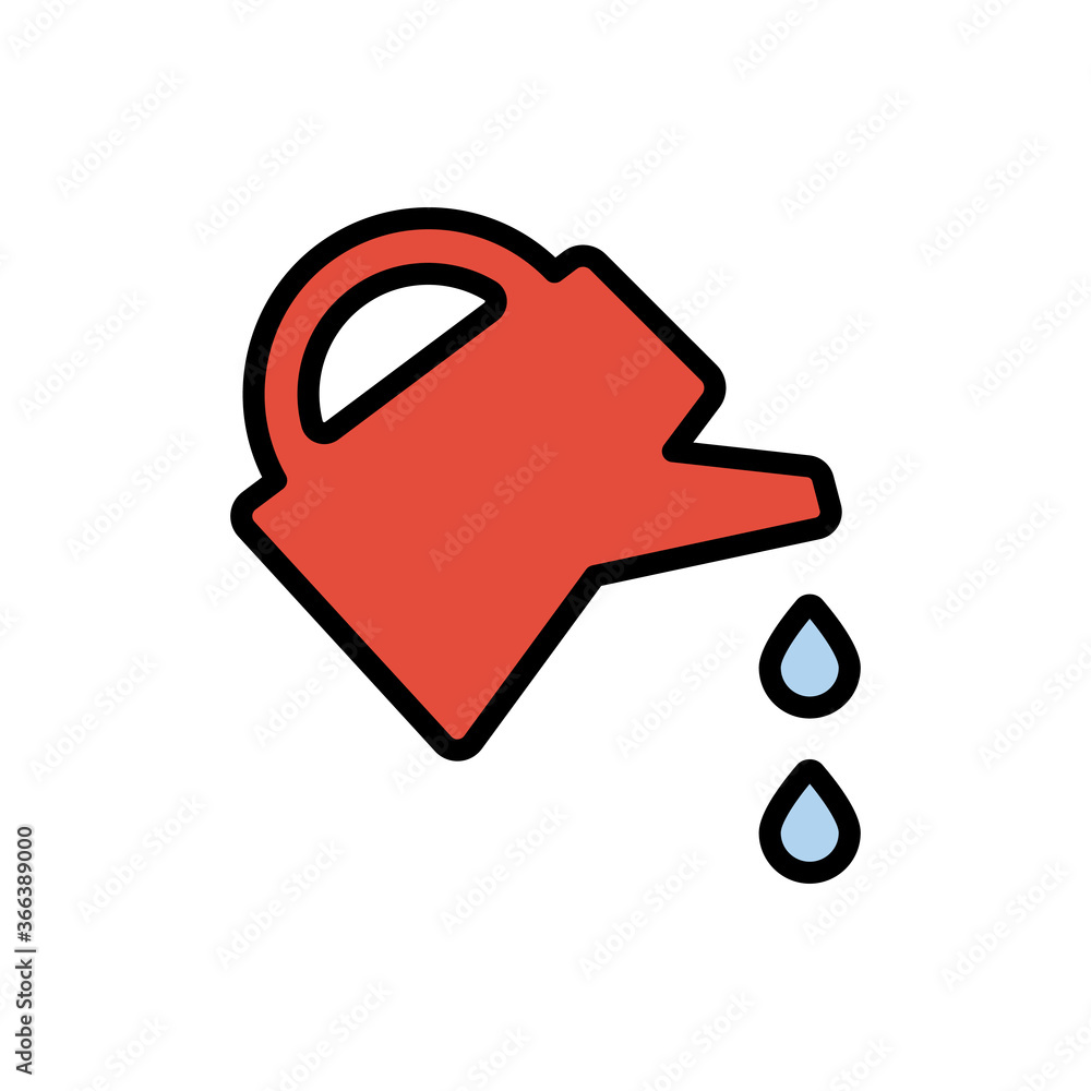Poster watering can, drop icon. simple color with outline vector elements of aqua icons for ui and ux, webs