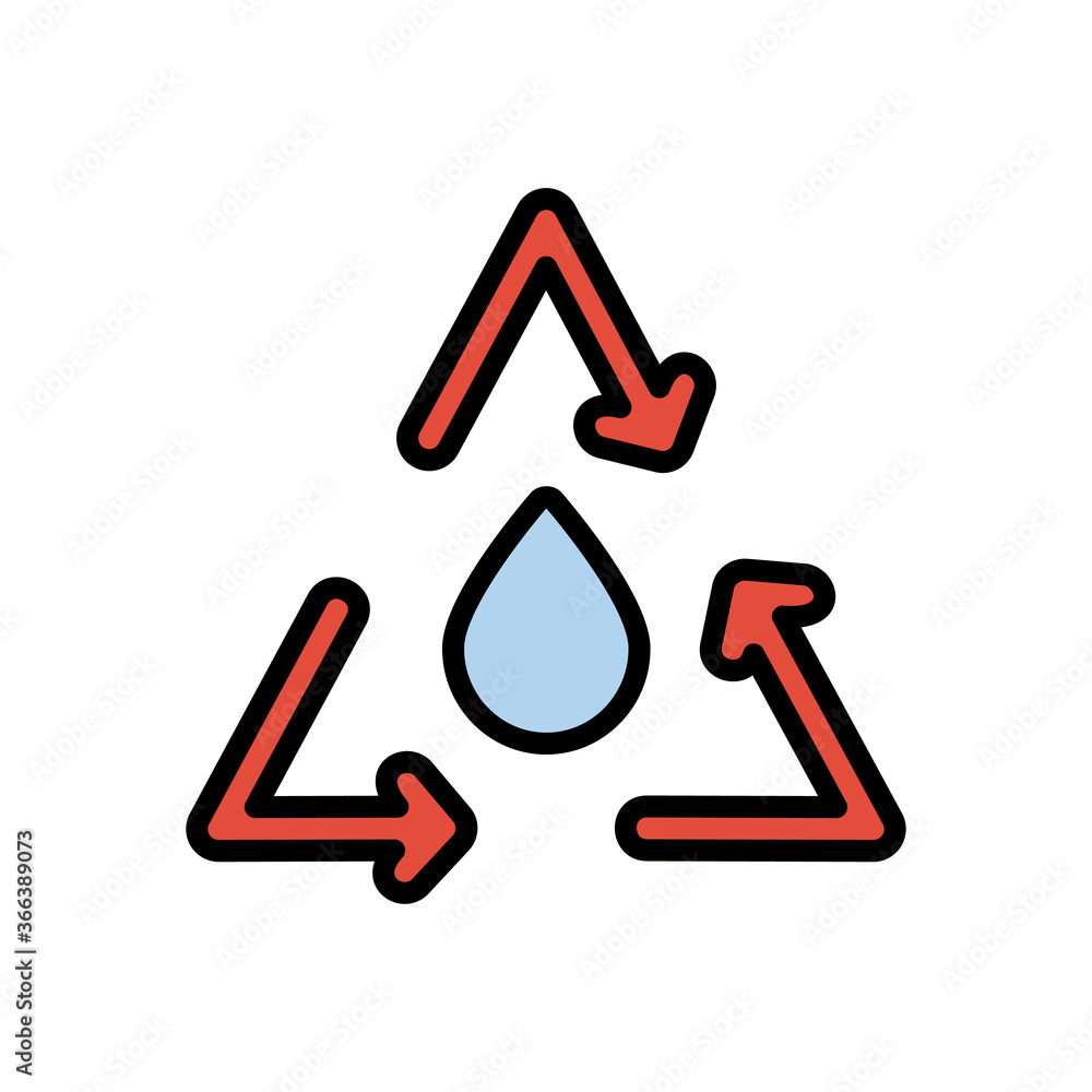 Poster waste water, bin icon. simple color with outline vector elements of aqua icons for ui and ux, websit