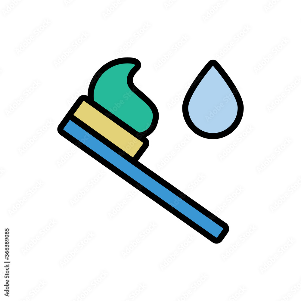 Poster toothbrush, drop icon. simple color with outline vector elements of aqua icons for ui and ux, websit