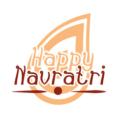 happy navratri indian celebration, goddess durga culture flat style icon