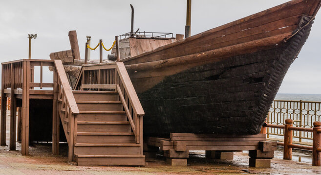Wooden boat used by defectors