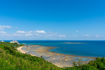 沖縄 知念岬からの風景 勝連半島方面