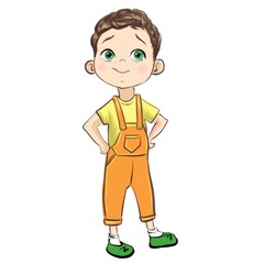 cartoon boy with a backpack