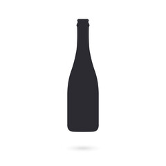 Champagne bottle. Silhouette сhampagne bottle. Vector icon. Vector bottle. Silhouette wine bottle. Stencil wine bottle.