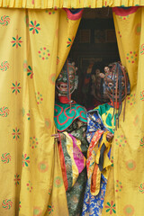 Tsholing cham wrathful deitiy dances wait for their entranc