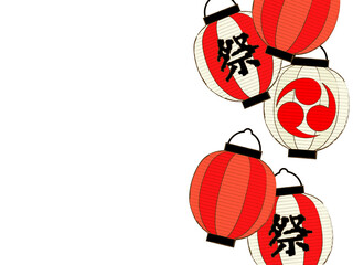 日本の祭の提灯のイラスト背景