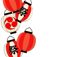 日本の祭の提灯のイラスト背景