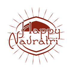 happy navratri indian, calligraphy celebration banner silhouette style icon
