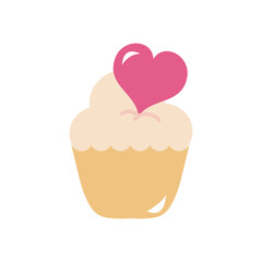 love cupcake icon, flat style