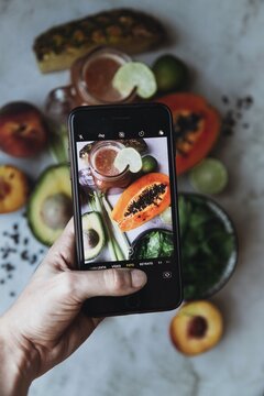 Taking photos of fruits and vegetables