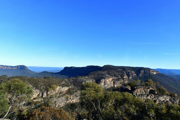 Fototapeta na wymiar A view of the Blue Mountains west of Sydney, Australia