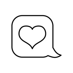love speech bubble icon, line style