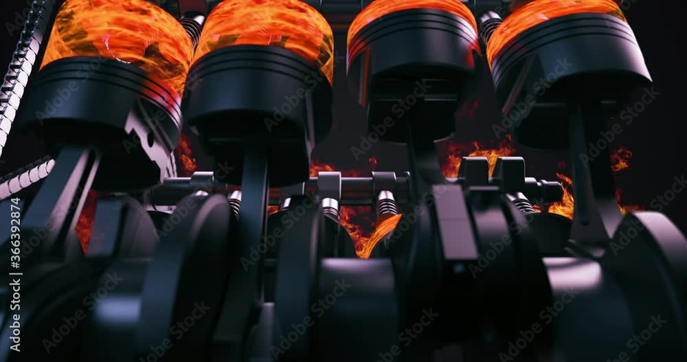 Aufkleber Performance Racing Car Dashboard. Pilot Pushing The Limits Of V8 Engine In Flames. Tachometer Showing Extreme Performance. Technology And Industrial Concept 3D Animation