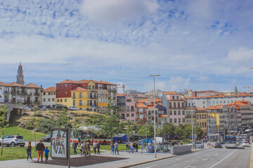 Fototapeta na wymiar panorama of the old town of Porto, Portugal