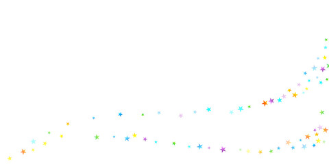 Rainbow Festive Confetti. Carnival Star Falling.