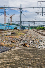 Railroad tracks from ground level