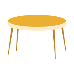 wooden round table furniture isolated icon design