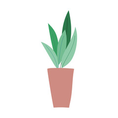 plant in pot decoration interior leaves isolated icon design