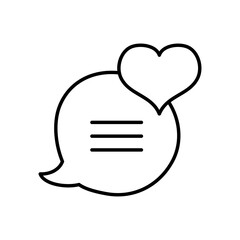 speech bubble with heart, line style