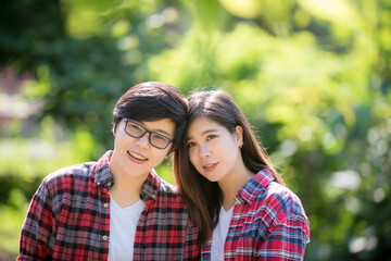 Fototapeta na wymiar Portrait of Asian lesbian girl